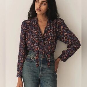 DOEN Josseline Top Midnight Riviera Medallion XS NWT